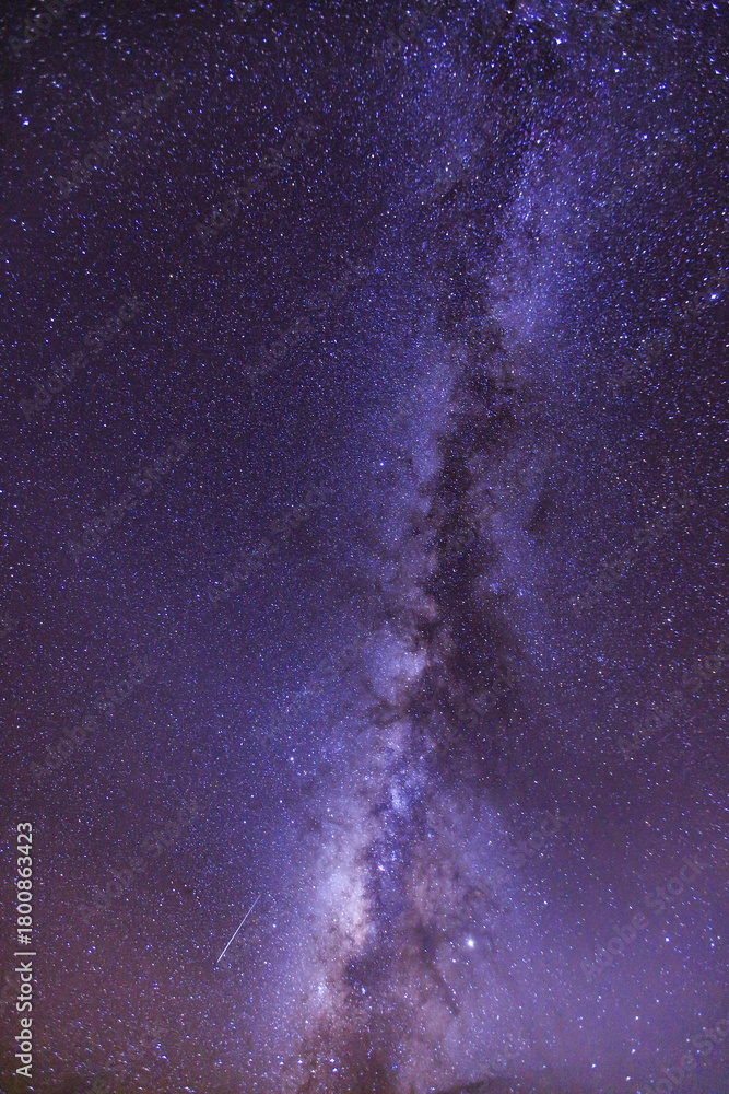Fototapeta premium The Milky Way or Milky Way Galaxy is the galaxy that includes the Solar System, with the name describing the galaxy's appearance from Earth. Haleakalā National Park, Maui, Hawaii. October Stargazing