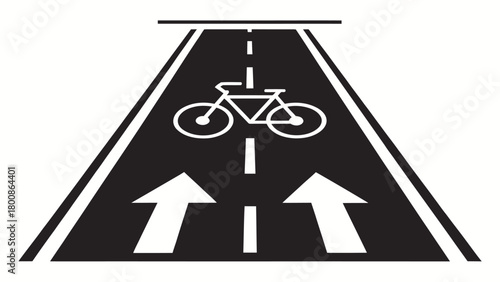 Bike lane symbol for safe cycling routes with dedicated space and direction, promoting eco-friendly transportation and healthy urban lifestyle choices