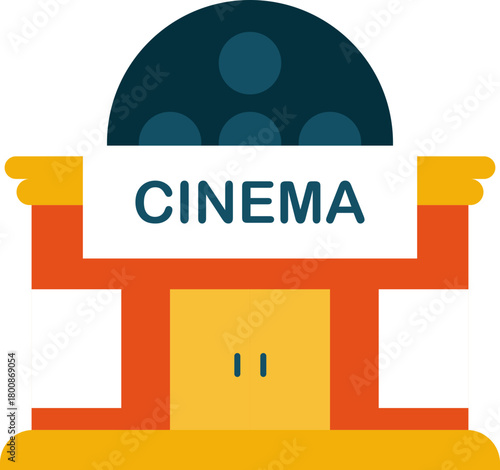 Flat Movie Cinema Icon Element