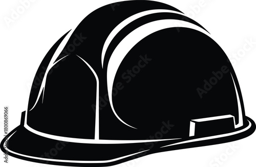 Safety helmet illustration for construction and engineering, protective headgear symbol of worker safety, industrial protection, and workplace security design concept