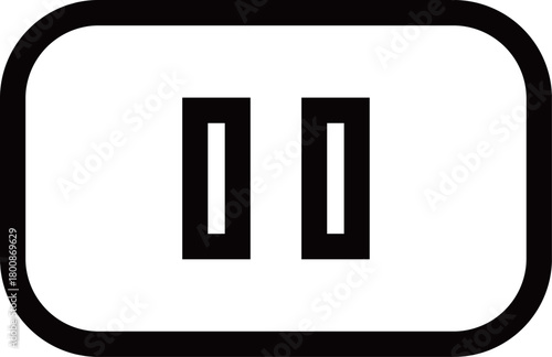 電源コンセント(outlet/socket)のフラットアイコン