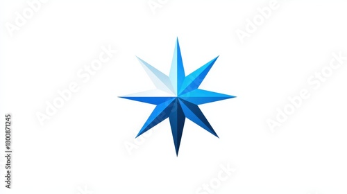 Stylized Star Vector Illustration Isolated on White Background with Blue Gradient for Commercial Projects