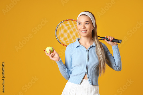 Young female tennis player ...