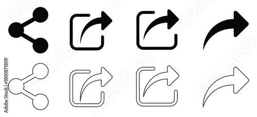 Share icon vectors for social media and app development design,hare icons set. Share social media icon set. Share symbols. Publish symbols. Social media web element. Social media flat icon. 