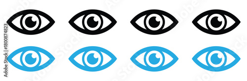 eye icons for design projects and creative campaigns,Eye icon set.Containing eyes,see,visible,surveillance,view,vision,witness, looking at, supervision and focus icons.Solid icon collection.