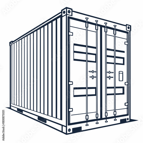 Illustration of a shipping container isolated on, a robust and versatile solution for global trade and efficient storage of goods