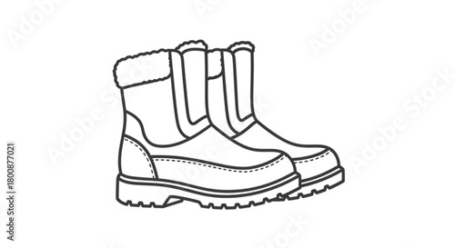 Illustration of winter boots isolated on, perfect for winter fashion and seasonal designs