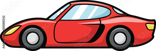 Red Sports Car Side View Pixel Art Graphic