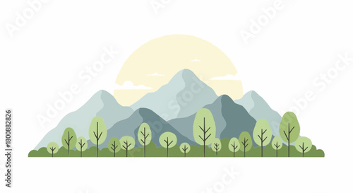 mountain landscape with trees