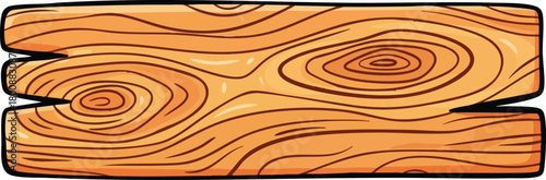 Pixel Art Wooden Sign Board With Visible Wood Grain Texture And A Cracked Edge On A White Background