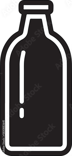 Bottle vector outline representing a container for liquids beverages and packaging concepts