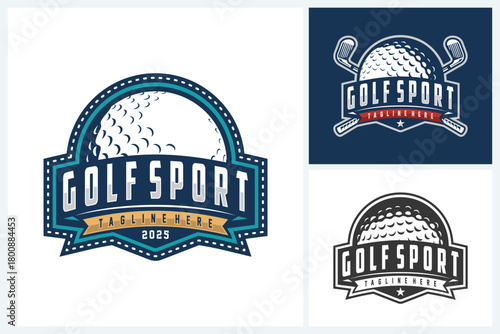 Golf logo sport design template, Golf logo tournament and academy emblems, golf logo design vector illustration with Ball
