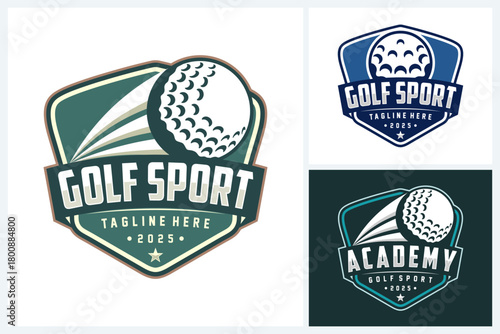 Golf logo sport design template, Golf logo tournament and academy emblems, golf logo design vector illustration with Ball