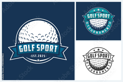 Golf logo sport design template, Golf logo tournament and academy emblems, golf logo design vector illustration with Ball