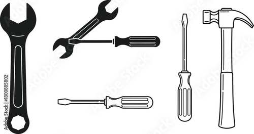 Blue Circle Snowflake and Red Circle Fire Flame Icon Symbols Graphics