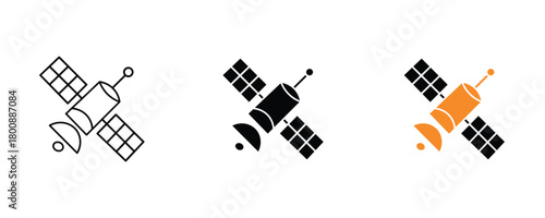 Satellite icon set vector on white background.