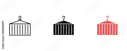 Container icon set vector on white background. cargo, freight, shipping, symbol.