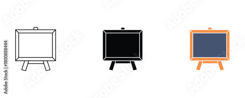 Easel icon set vector on white background, art and education concept symbol.