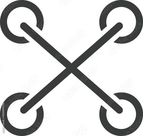 Drone icon isolated on white background symbol of quadcopter with four propellers unmanned aerial vehicle sign vector illustration of uav