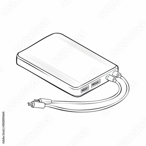 Portable Power Bank with Cables a Convenient Charging Solution.