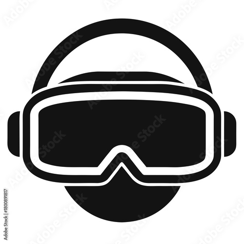 Virtual reality headset icon with a simple black silhouette design