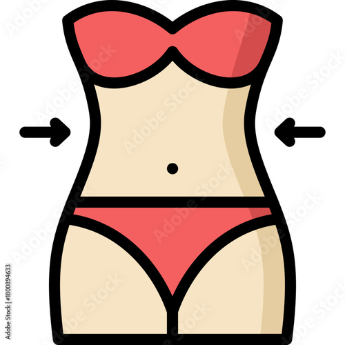slim icon illustration design with filled outline