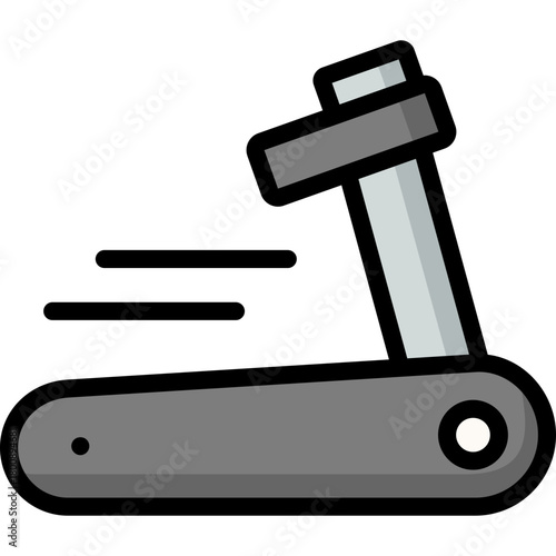 treadmill icon illustration design with filled outline