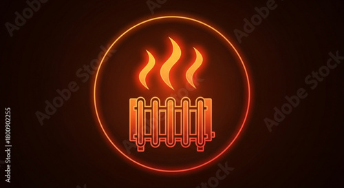 Radiator heating system icon vector illustration for home warm and comfort technology design element