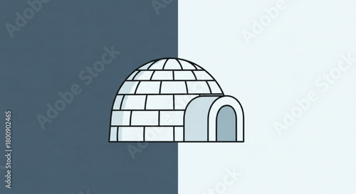 Igloo vector illustration for arctic winter scene design and eskimo home clip art and cold weather projects