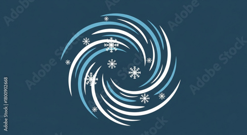 Winter snowstorm blizzard vortex with snowflakes illustration vector background for weather forecast design