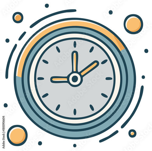 Abstract clock face with progress ring for time management and deadline tracking