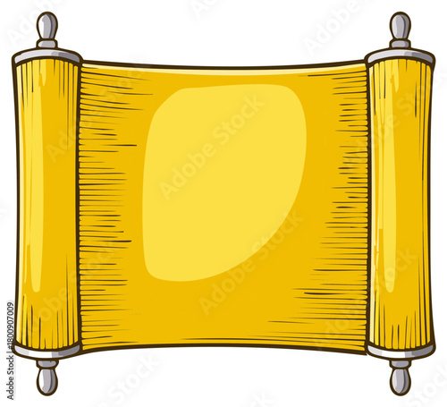 Golden Scroll with Vintage Paper Texture, Ready for Text and Design