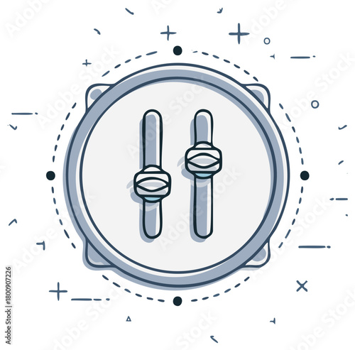 Equalizer Illustration Adjusting Audio Levels and Frequencies for Music or Podcasts