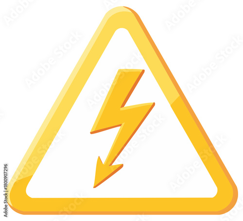 Yellow triangular warning sign with a lightning bolt symbol for electrical hazard