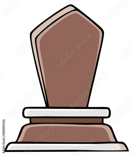 Classic Cartoon Tombstone Memorial Symbol Graphic Element for Death Mourning and Remembrance