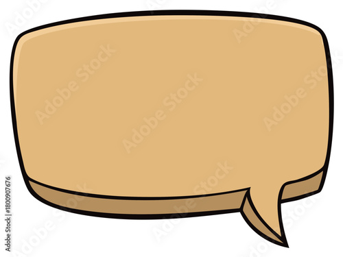 Empty three dimensional comic book speech bubble illustration for dialogue or text