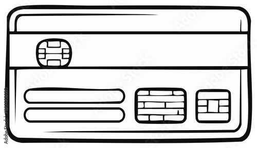 Contour Plastic Card Illustration: Financial Transaction Icon, Credit, Banking Symbol