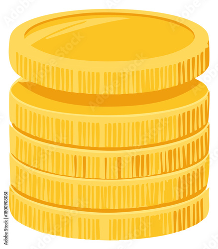 Stack of Gold Coins Illustration for Finance Investments and Savings