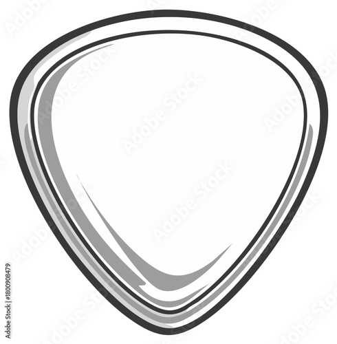 Stylized graphic illustration of a musical guitar pick or plectrum accessory