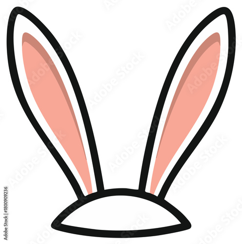 Simple Cartoon Bunny Ears Headband Illustration