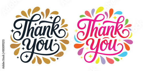 Thank You Sticker Bundle | Hand Lettering Appreciation Designs (2 Variants)