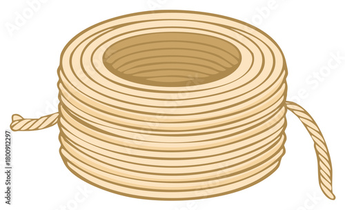 Coil of String Twine Cord Rope Packaging Material Illustration