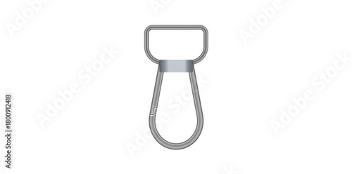 Realistic Silver Metal Clasp Vector Illustration.