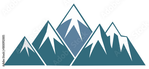 Mountain Peaks with Snow Caps Simple Vector Design for Outdoor Adventure Concepts and Graphic Designs