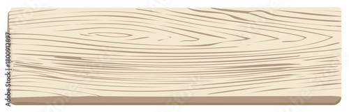 Light colored rectangular wooden plank with natural timber grain texture element
