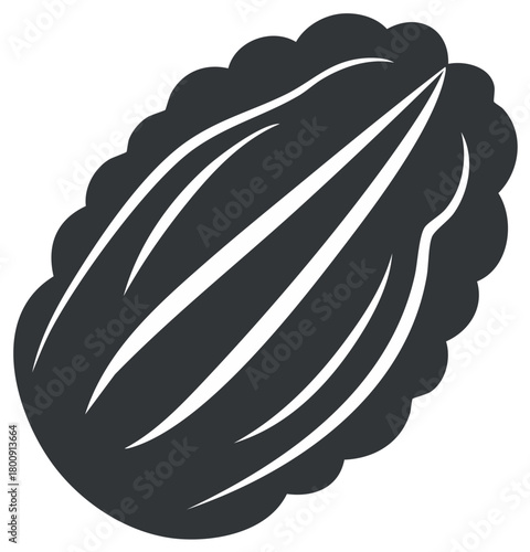 Silhouette of a Seashell with Ridges and Lines for Coastal Decor Projects