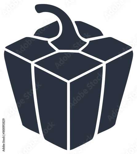 Geometric Bell Pepper Icon With Clean Lines And Minimalist Design