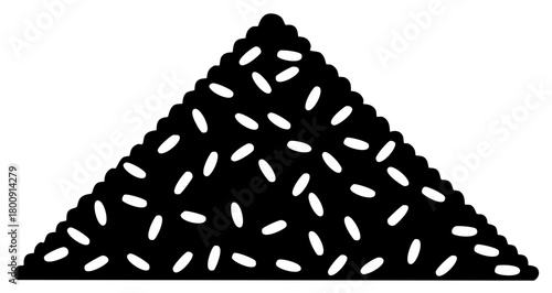 Triangular mound of rice grains simple black and white glyph icon