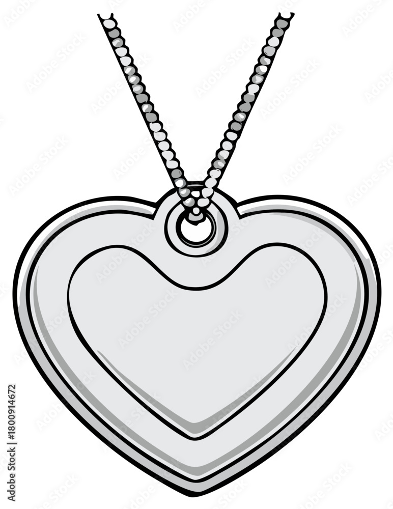 Fototapeta premium Heart Shaped Locket Pendant Necklace with Ball Chain Jewelry Fashionable Accessory Charm for Loved Ones Valentine's Day Symbol