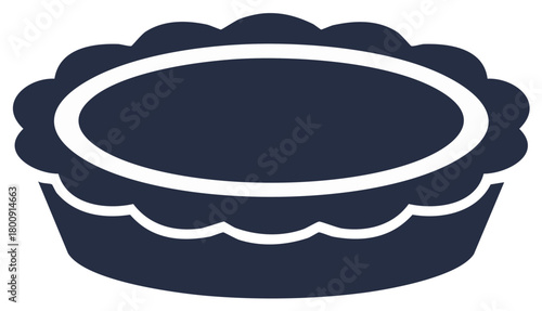 Illustration of a pie crust in a modern style for food and dessert concepts